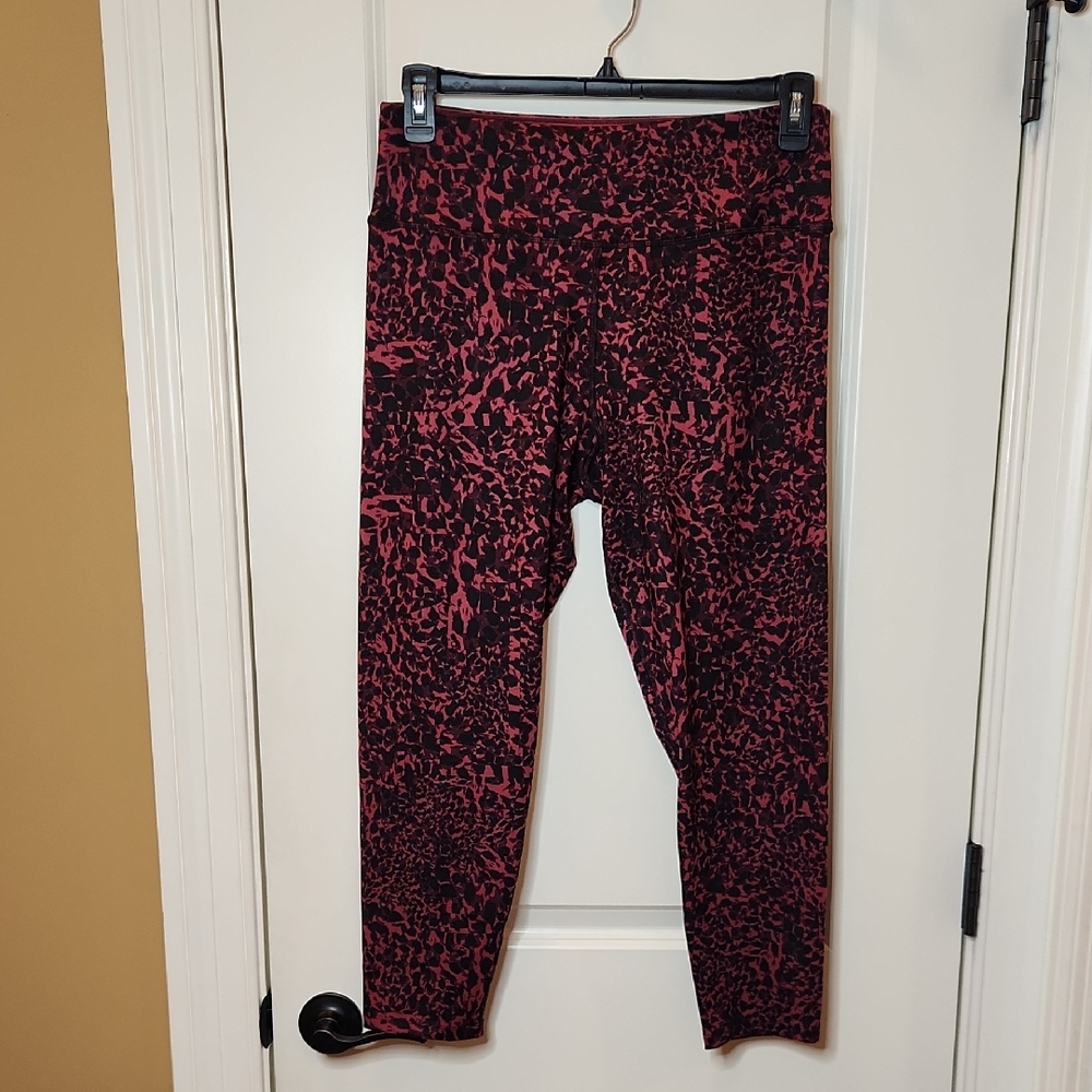 FALL SALE! NWT Calvin Klein Red And Black Leggings 7/8 Length High Rise Size XL